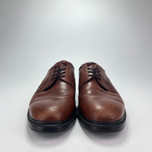 Ecco Lisbon Plain Toe Oxford Brown Leather Lace Up Casual Dress Shoe Men Size 44 main image 5